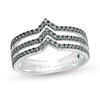 Thumbnail Image 1 of Vera Wang Love Collection 1/2 CT. T.W. Black Diamond Multi-Row Chevron Ring in Sterling Silver