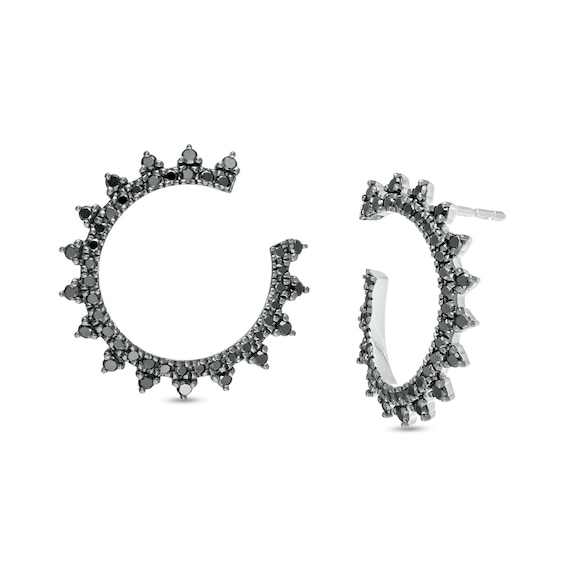 Vera Wang Love Collection 5/8 CT. T.w. Black Diamond Sunburst Drop Earrings in Sterling Silver