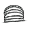 Thumbnail Image 1 of Vera Wang Love Collection 1 CT. T.W. Black Diamond Multi-Row Ring in Sterling Silver
