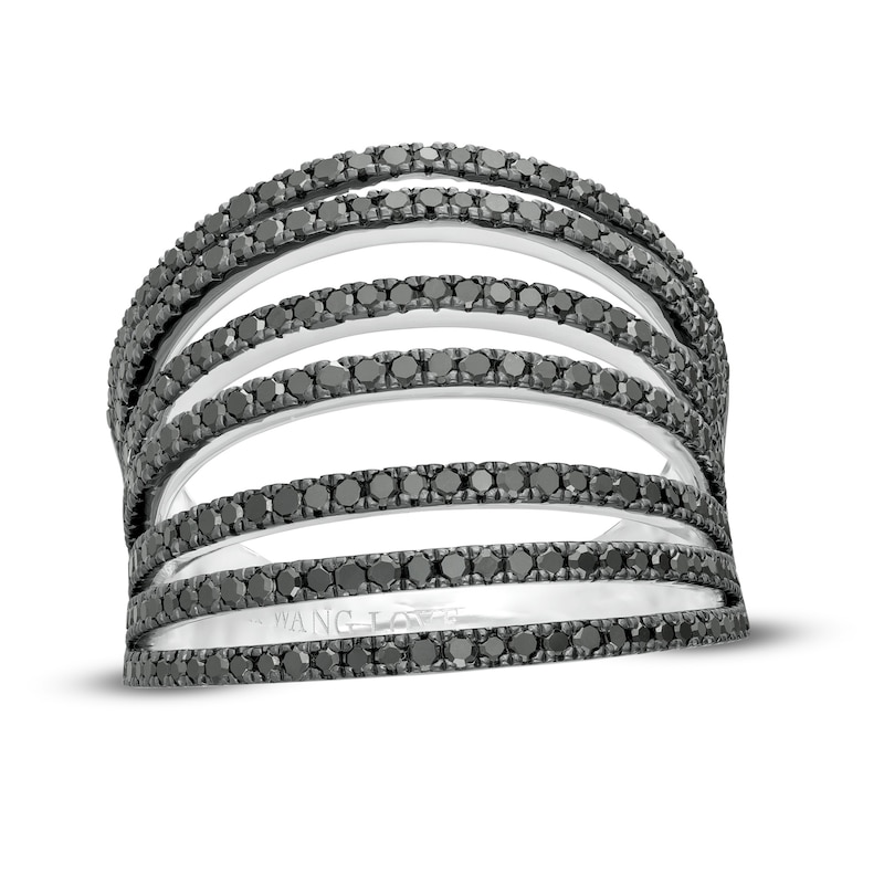 Main Image 1 of Vera Wang Love Collection 1 CT. T.W. Black Diamond Multi-Row Ring in Sterling Silver