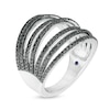 Thumbnail Image 1 of Vera Wang Love Collection 1 CT. T.W. Black Diamond Multi-Row Ring in Sterling Silver