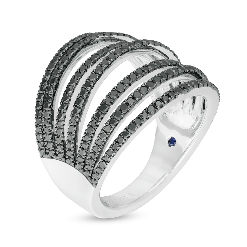 Main Image 2 of Vera Wang Love Collection 1 CT. T.W. Black Diamond Multi-Row Ring in Sterling Silver