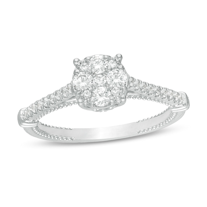 1/2 CT. T.W. Composite Diamond Engagement Ring in 14K White Gold | Zales