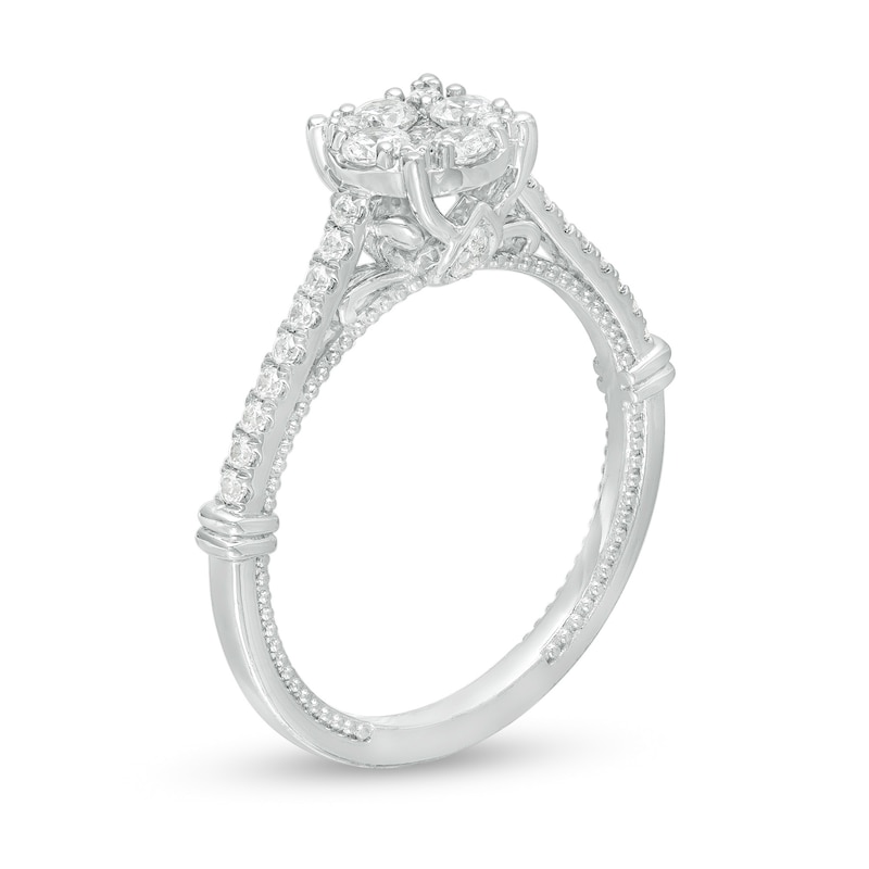 Main Image 3 of 1/2 CT. T.W. Composite Diamond Engagement Ring in 14K White Gold