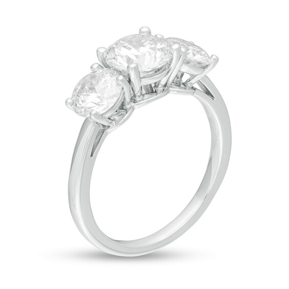 3 CT. T.w. Certified Lab-Grown Diamond Past Present FutureÂ® Engagement Ring in 14K White Gold (G/Si2)