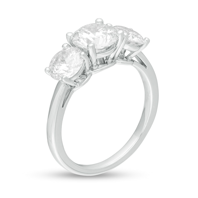 3 CT. T.W. Certified Lab-Created Diamond Past Present Future® Engagement Ring in 14K White Gold (G/SI2)