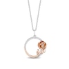 Thumbnail Image 0 of Enchanted Disney Belle 1/10 CT. T.W. Diamond Rose and Circle Pendant in Sterling Silver and 10K Rose Gold - 19"