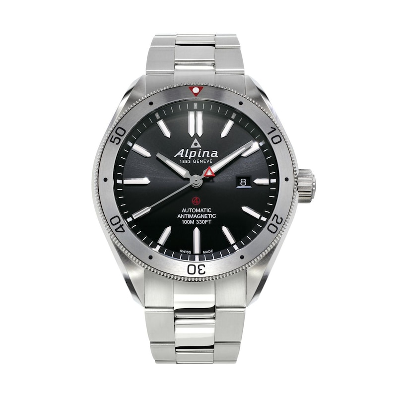 Men's Alpina Alpiner 4 Automatic Watch with Black Dial (Model: AL-525BS5AQ6B)