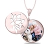 Thumbnail Image 1 of Engravable Photo Lotus Flower Swivel Disc Pendant in 14K White, Yellow or Rose Gold (1 Image and 4 Lines)