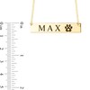 Thumbnail Image 3 of Engravable Name Heart in Paw Print Bar Pet Necklace in 14K White, Yellow or Rose Gold (2 Lines)