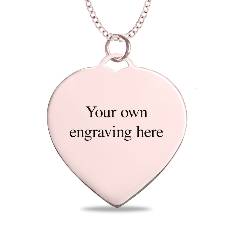 Engravable Map Heart Disc Pendant in 14K White, Yellow or Rose Gold (1 Address and 3 Lines)