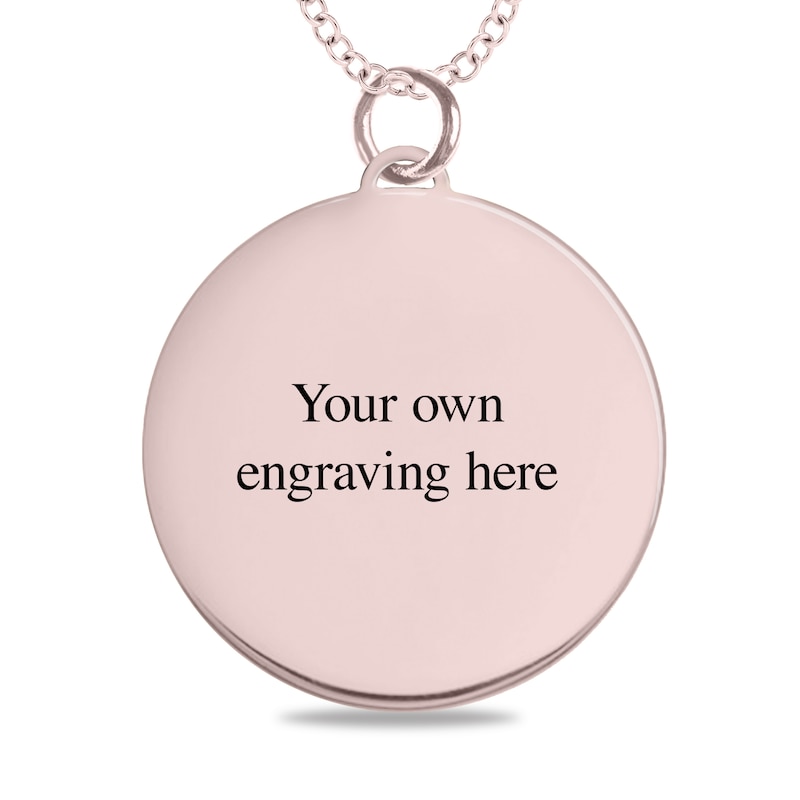 Main Image 3 of Engravable Your Own Handwriting Disc Pendant in 14K White, Yellow or Rose Gold (1 Image and 4 Lines)