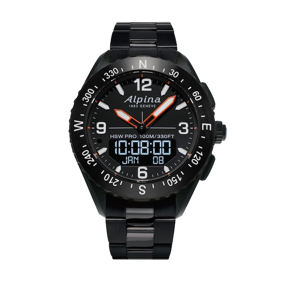 Men's Alpina Alpiner Black PVD Watch with Black Dial (Model: Al-283Lbb5Aq6B)