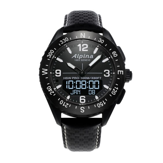 Men's Alpina AlpinerX Strap Watch with Black Dial (Model: Al-283Lbbw5Aq6)