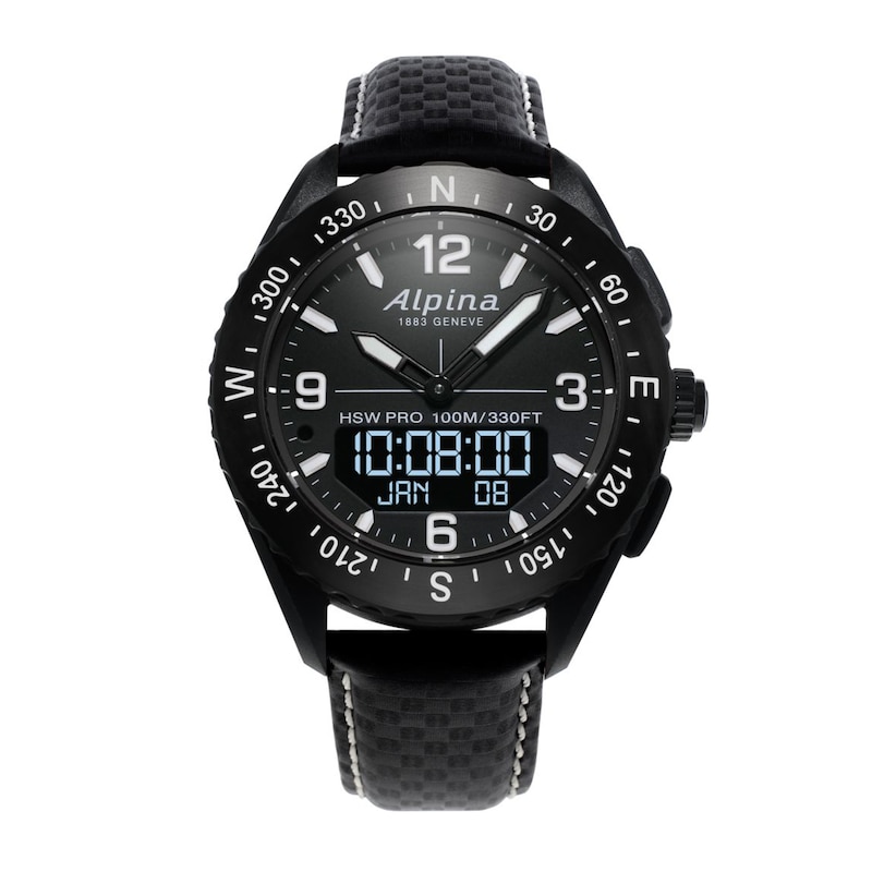 Men's Alpina AlpinerX Strap Watch with Black Dial (Model: AL-283LBBW5AQ6)