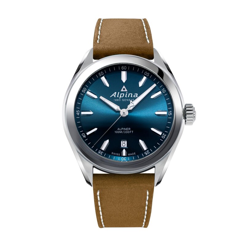 Main Image 1 of Men's Alpina Alpiner Quartz Strap Watch with Blue Dial (Model: AL-240NS4E6)