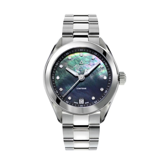 Ladies' Alpina Comtesse Diamond Accent Watch with Black Mother-of-Pearl Dial (Model: Al-240Mpbd2C6B)