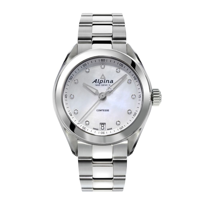 Main Image 1 of Ladies' Alpina Comtesse Diamond Accent Watch with Mother-of-Pearl Dial (Model: AL-240MPWD2C6B)