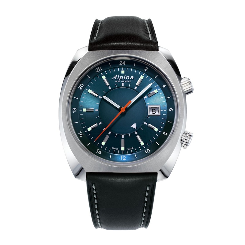 Main Image 1 of Men's Alpina Startimer Pilot Heritage Strap Watch with Blue Dial (Model: AL-555N4H6)