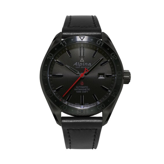 Men's Alpina Alpiner 4 Automatic Black PVD Strap Watch with Black Dial (Model: Al-525Bb5Fbaq6)