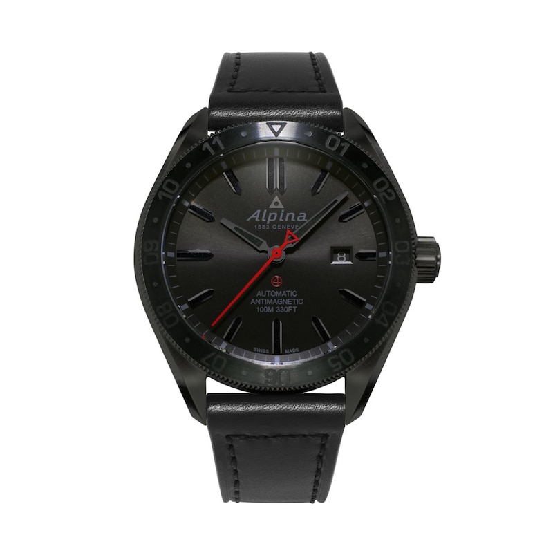 Men's Alpina Alpiner 4 Automatic Black PVD Strap Watch with Black Dial (Model: AL-525BB5FBAQ6)
