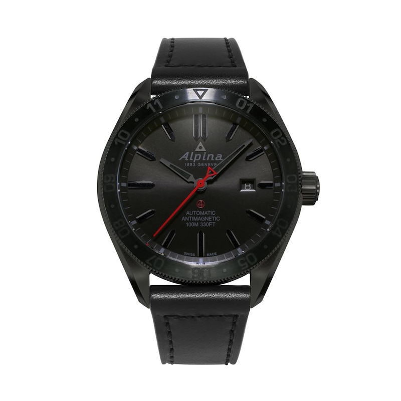 Main Image 1 of Men's Alpina Alpiner 4 Automatic Black PVD Strap Watch with Black Dial (Model: AL-525BB5FBAQ6)