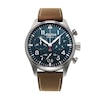 Thumbnail Image 0 of Men's Alpina Startimer Pilot Chronograph Big Date Strap Watch with Blue Dial (Model: AL-372N4S6)