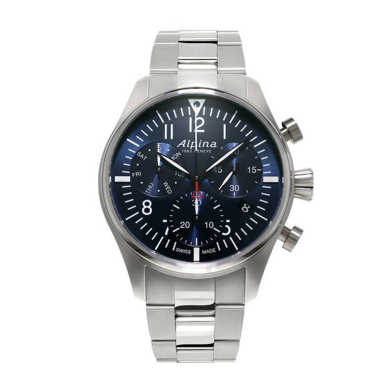 Main Image 1 of Men's Alpina Startimer Pilot Chronograph Big Date Watch with Blue Dial (Model: AL-371NN4S6B)