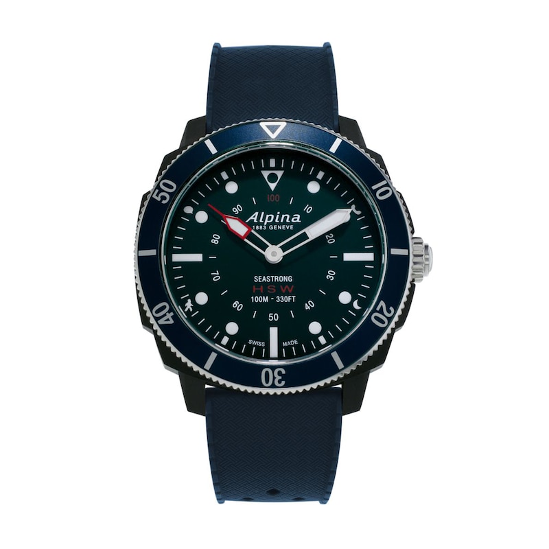 Men's Alpina Seastrong HSW Strap Watch with Blue Dial (Model: AL-282LNN4V6)