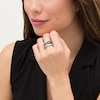 Thumbnail Image 2 of 1-3/4 CT. T.W. Enhanced Black and White Diamond Multi-Row Ring in 10K White Gold