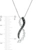 Thumbnail Image 2 of 1 CT. T.W. Enhanced Black and White Journey Diamond Twist Pendant in 10K White Gold