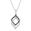 Thumbnail Image 1 of 1/3 CT. T.W. Enhanced Black and White Diamond Double Flame Pendant in 10K White Gold