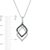 Thumbnail Image 3 of 1/3 CT. T.W. Enhanced Black and White Diamond Double Flame Pendant in 10K White Gold