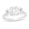 Thumbnail Image 1 of 3 CT. T.W. Certified Oval Lab-Grown Diamond Past Present Future® Engagement Ring in 14K White Gold (G/SI2)