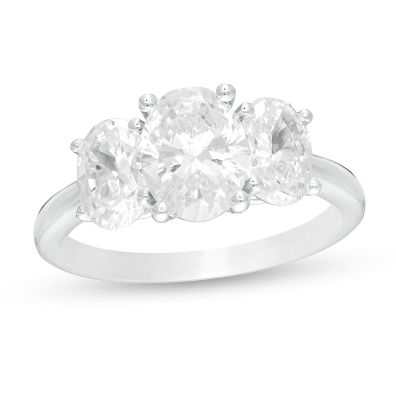 Main Image 1 of 3 CT. T.W. Certified Oval Lab-Grown Diamond Past Present Future® Engagement Ring in 14K White Gold (G/SI2)