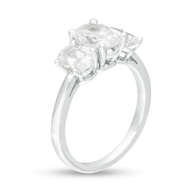 Main Image 3 of 3 CT. T.W. Certified Oval Lab-Grown Diamond Past Present Future® Engagement Ring in 14K White Gold (G/SI2)