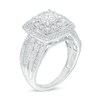 1-1/2 CT. T.W. Diamond Double Cushion Frame Multi-Row Engagement Ring in 14K White Gold