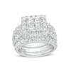 Thumbnail Image 1 of 4 CT. T.W. Quad Princess-Cut Diamond Frame Three Piece Bridal Set in 14K White Gold