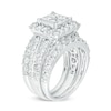 Thumbnail Image 3 of 4 CT. T.W. Quad Princess-Cut Diamond Frame Three Piece Bridal Set in 14K White Gold