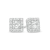 1/2 CT. T.W. Diamond Square Frame Stud Earrings in 10K White Gold