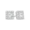 Thumbnail Image 1 of 1/2 CT. T.W. Diamond Square Frame Stud Earrings in 10K White Gold