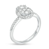 Thumbnail Image 3 of 1/2 CT. T.W. Composite Diamond Oval Frame Ring in 10K White Gold