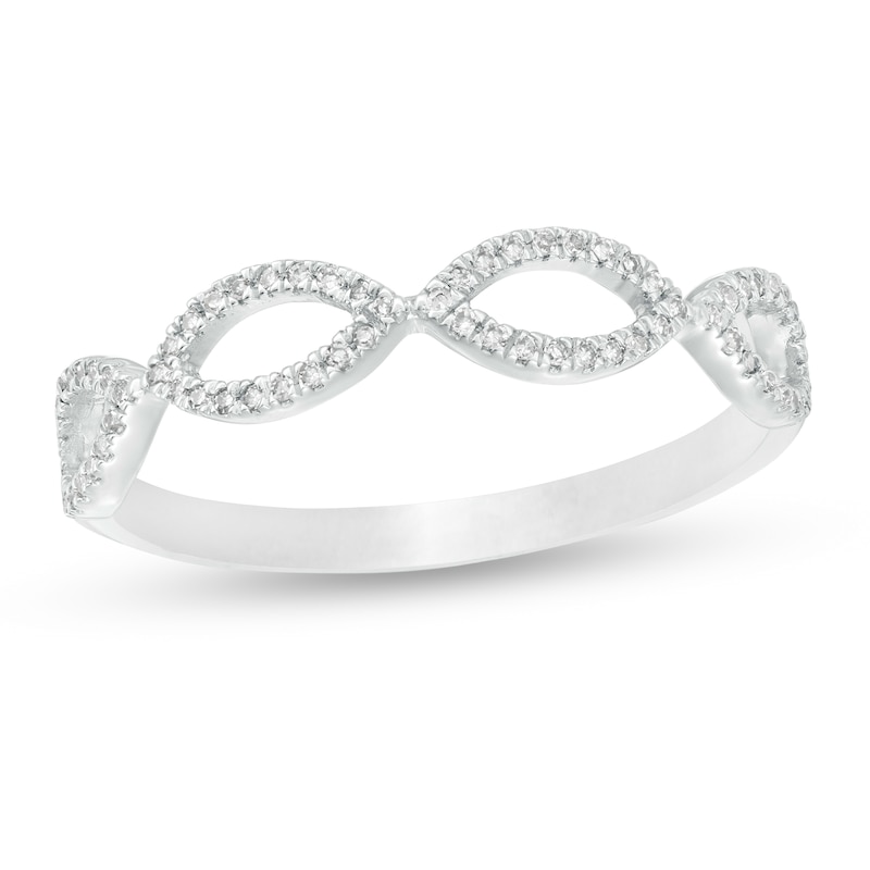 Main Image 1 of 1/10 CT. T.W. Diamond Marquise Shapes Ring in 10K White Gold