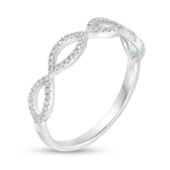 1/10 CT. T.w. Diamond Marquise Shapes Ring in 10K White Gold