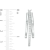 Thumbnail Image 3 of 1/10 CT. T.W. Diamond Triple Oval Hoop Earrings in Sterling Silver