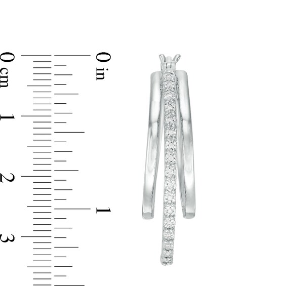 1/10 CT. T.w. Diamond Triple Oval Hoop Earrings in Sterling Silver