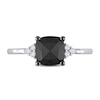 1-1/3 CT. T.W. Enhanced Black and White Cushion-Cut Diamond Tri-Sides Engagement Ring in 14K White Gold