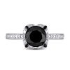 2 CT. T.W. Enhanced Black and White Diamond Engagement Ring in 14K White Gold