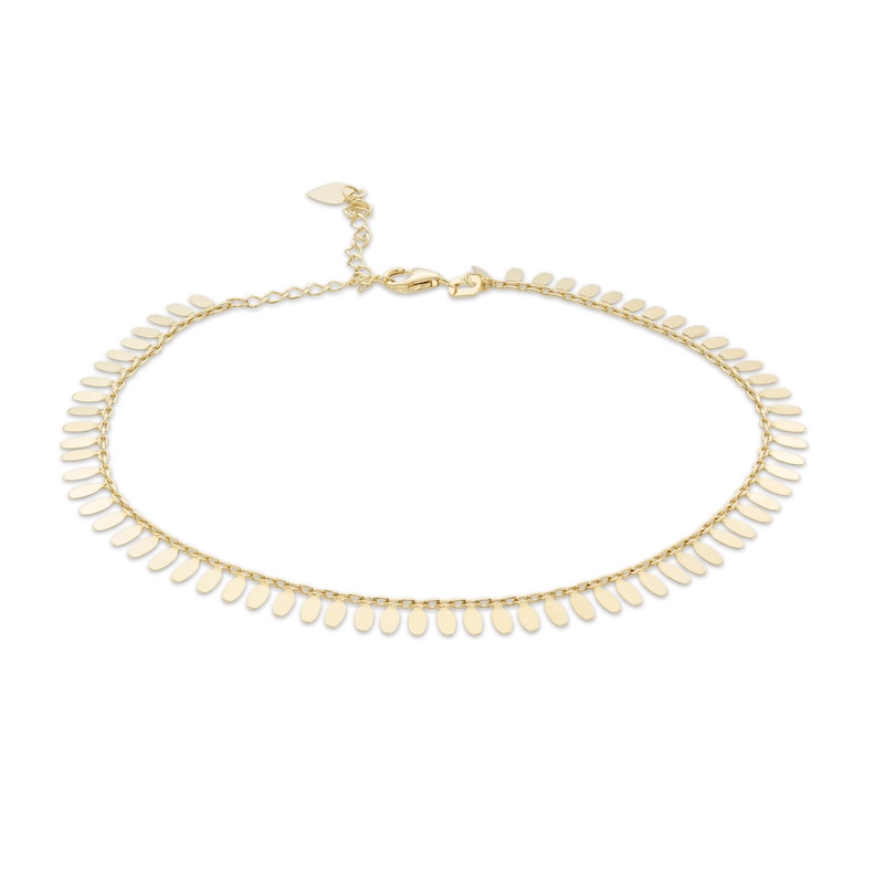 Main Image 1 of Flower Petal Anklet in 10K Gold - 10"