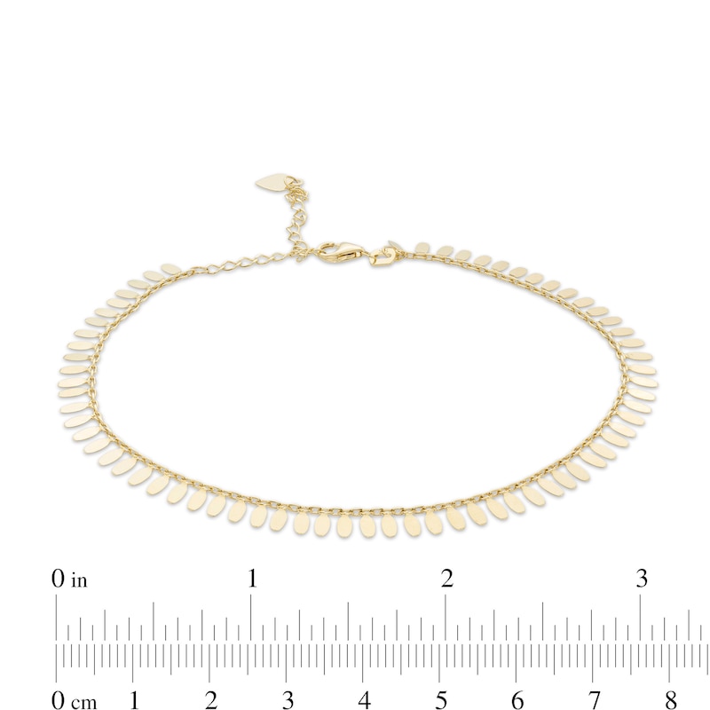 Main Image 2 of Flower Petal Anklet in 10K Gold - 10"